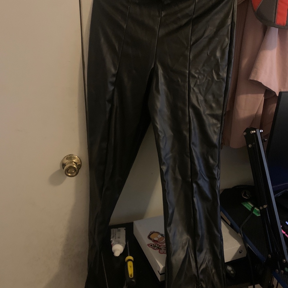 Pretty little thing leather like high waist tights
